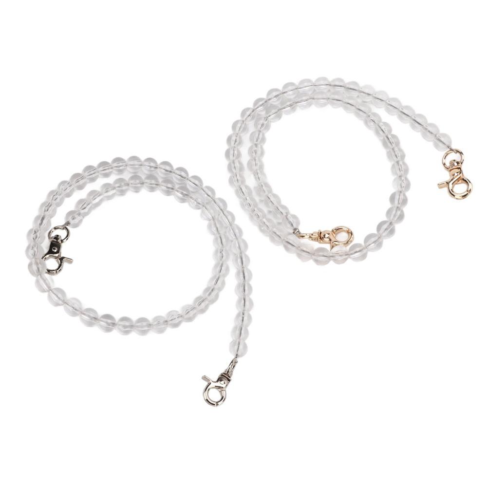 

2pcs Acrylic Beads Bag Strap Metal Chain Purse Chain Bead Assortments Bag Chain Wrist Strap M