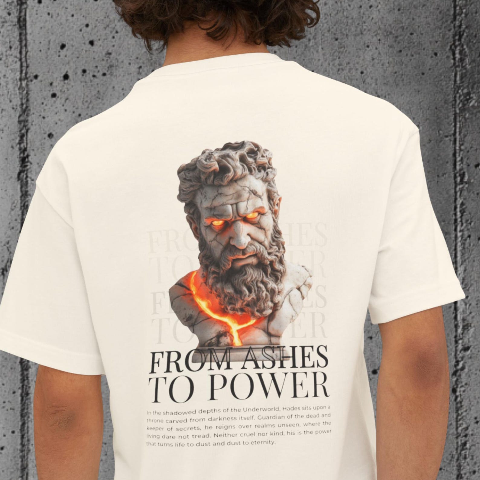 Hades Graphic T-Shirt: Greek Mythology Flame Design S