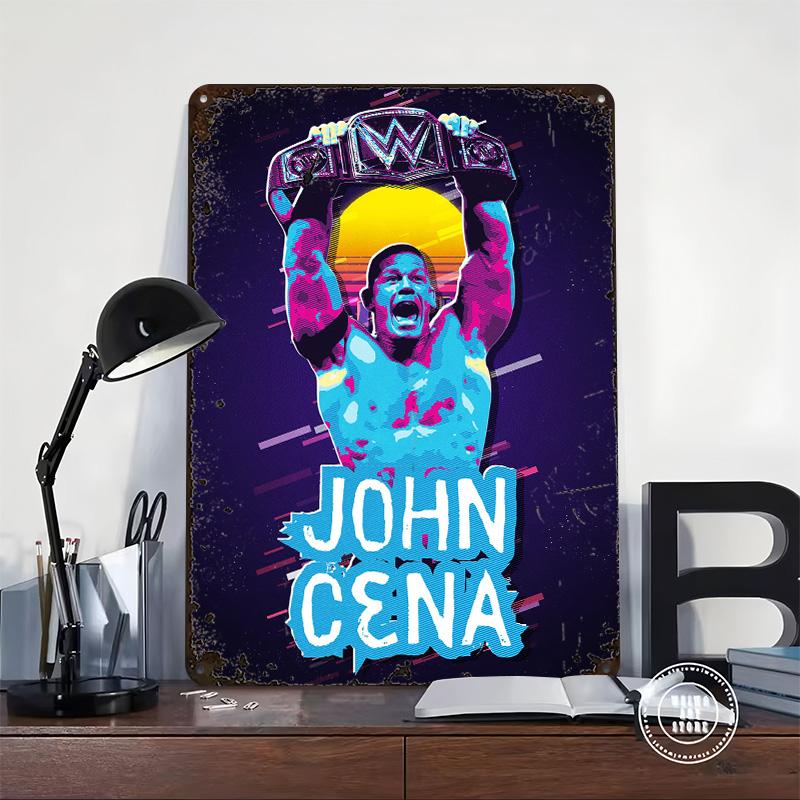 Poster Retrò John Cena Arte da Parete Personalizzata Segnali Metallici Vintage Targhetta in Latta Retrò per Man Cave Arredo Bagno Decorazioni per la Casa