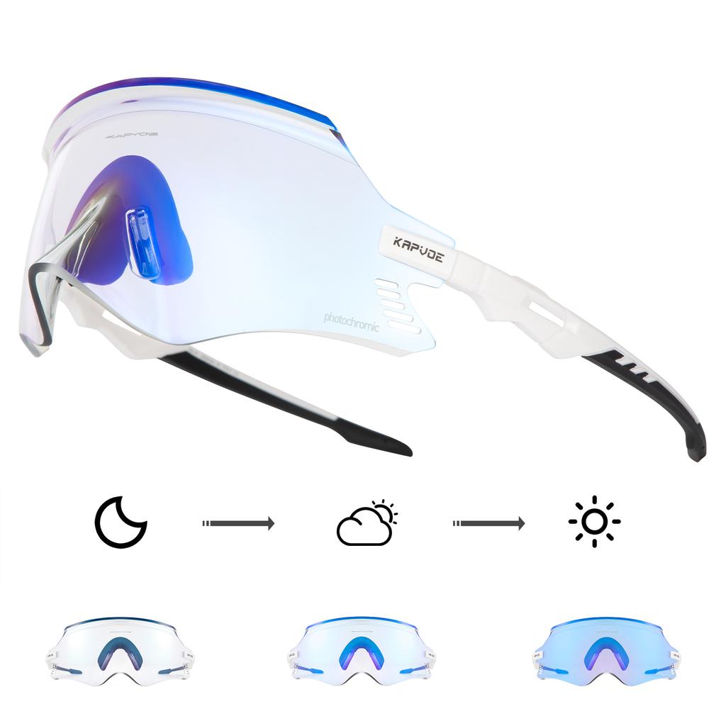 Lunettes de soleil KAPVOE pour cyclisme Lunettes de cyclisme UV400 Lunettes pour vélo VTT Lunettes pour sports d'extérieur Femmes Hommes Équipement de course pour vélo de route