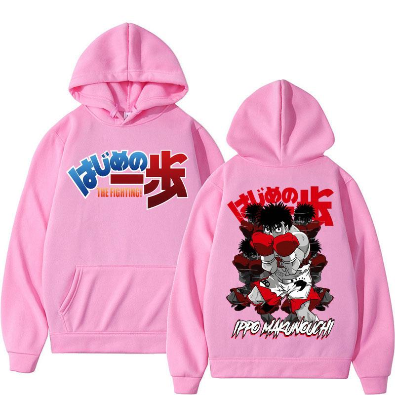 Anime Hajime No Ippo Kamogawa Boxing Gym Hoodie Makunouchi Takamura KGB Sportwear Oversized Fleece Casual Streetwear