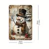 Vintage Snowman Metal Tin Sign 8x12 Inch Christmas Decoration Durable Iron Wall Art for Home Garage