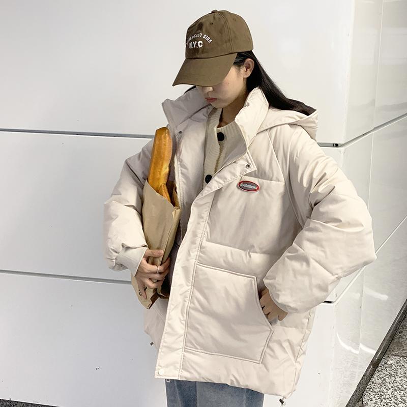 Podzim Zima Zahustit Teplá Parka Ženy Neformální Sladké Jednobarevné Velká kapsa Volná Kabát s kapucí Bundy Outwear