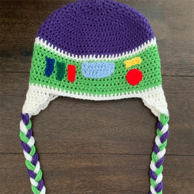 New Adult Horn Hat Halloween Funny Costume Hand-crocheted Wool Mask One-piece Hat