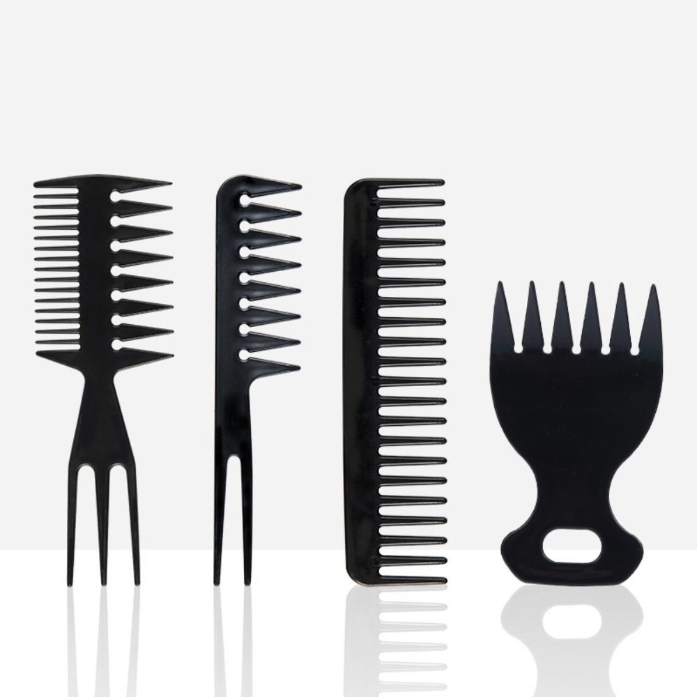 

4 шт./набор профессиональных широких зубцов для волос, набор пластиковых щеток для бороды, вилка, расческа, набор для салона