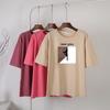 Hirsionsan Cartoon Printed Cotton Summer T Shirts Women Soft Kawaii Loose Tees Female Plus Size Short Sleeve Tops for Lady 2022