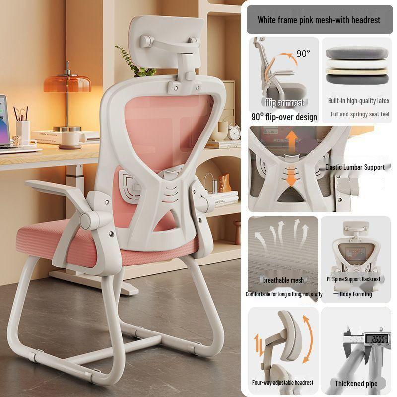 Ergonomic Computer Chair for Comfortable Long Sitting - Ideal for College Students, Dorms, Home, and Gaming with Supportive Backrest.