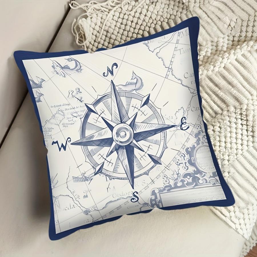 

Sailing Sailboat Pillowcase Compass LighthouseSuitable for sofa car bedroom decorative cushion cover pillow cover 16x16Inch