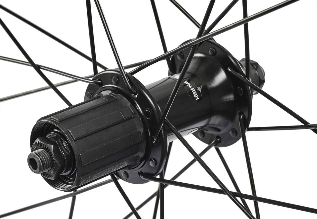 SHIMANO Rennrad-Rad 700C, Vorder- und Hinterrad-Set, Schwarz, EWHR501PCBY, WH-R501-P
