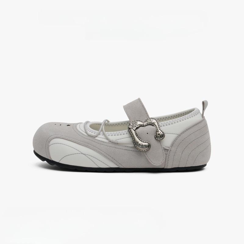 

[Фанфна] Внутренние увеличивающие рост полусапоги, уличные ленивые туфли Мэри Джейн, пуанты из замши 40 светло-серый