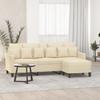 Vidaxl 3-Seater Sofa, Cream, 180 Cm, Upholstered In Fabric