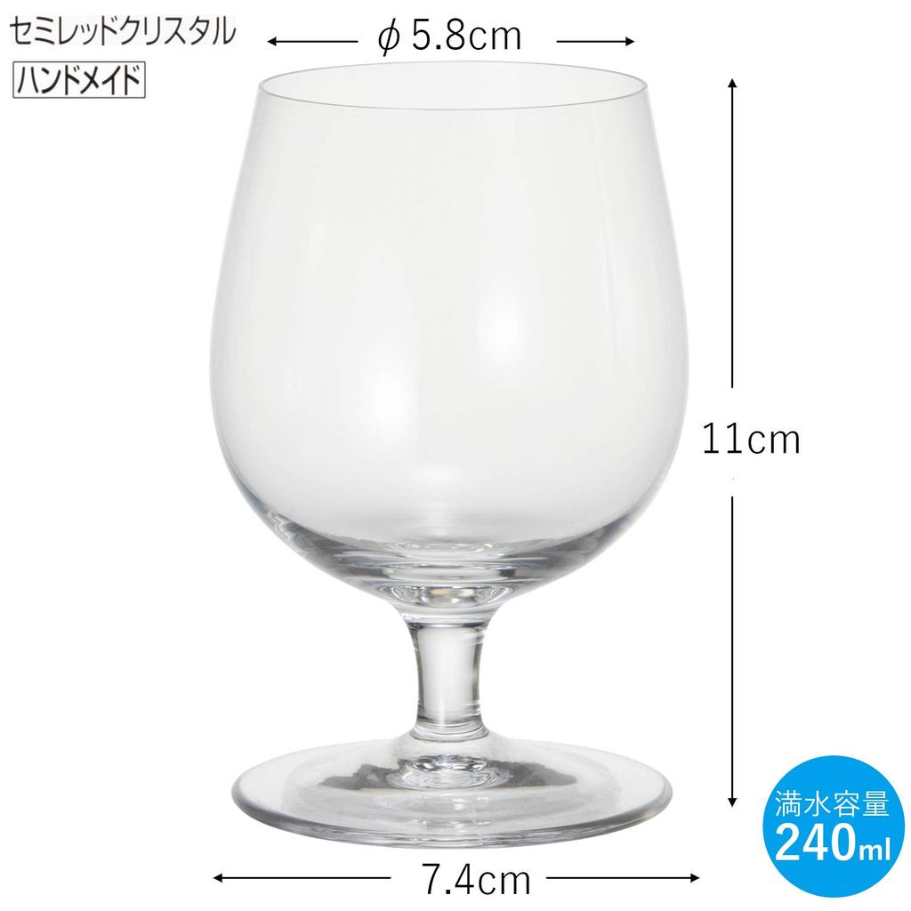 Toyo Sasaki Glass Brandy Glass, Toccata, Small, 240ml, Made in Japan, L50-24