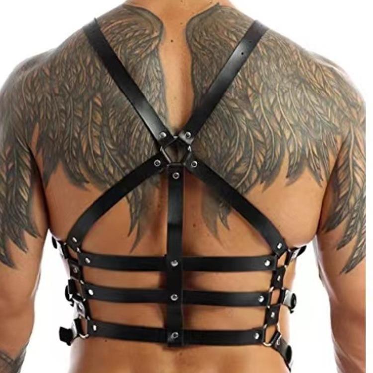 Sexy Men'S Shoulder Strap Punk Bondage Strap Belt Unisex Performance Jewelry Trend Waist Chain