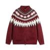Unisex Fair Isle Wool Cardigan: Spring & Autumn Casual Color Block, Loose Long Sleeve Sweater for Men & Women