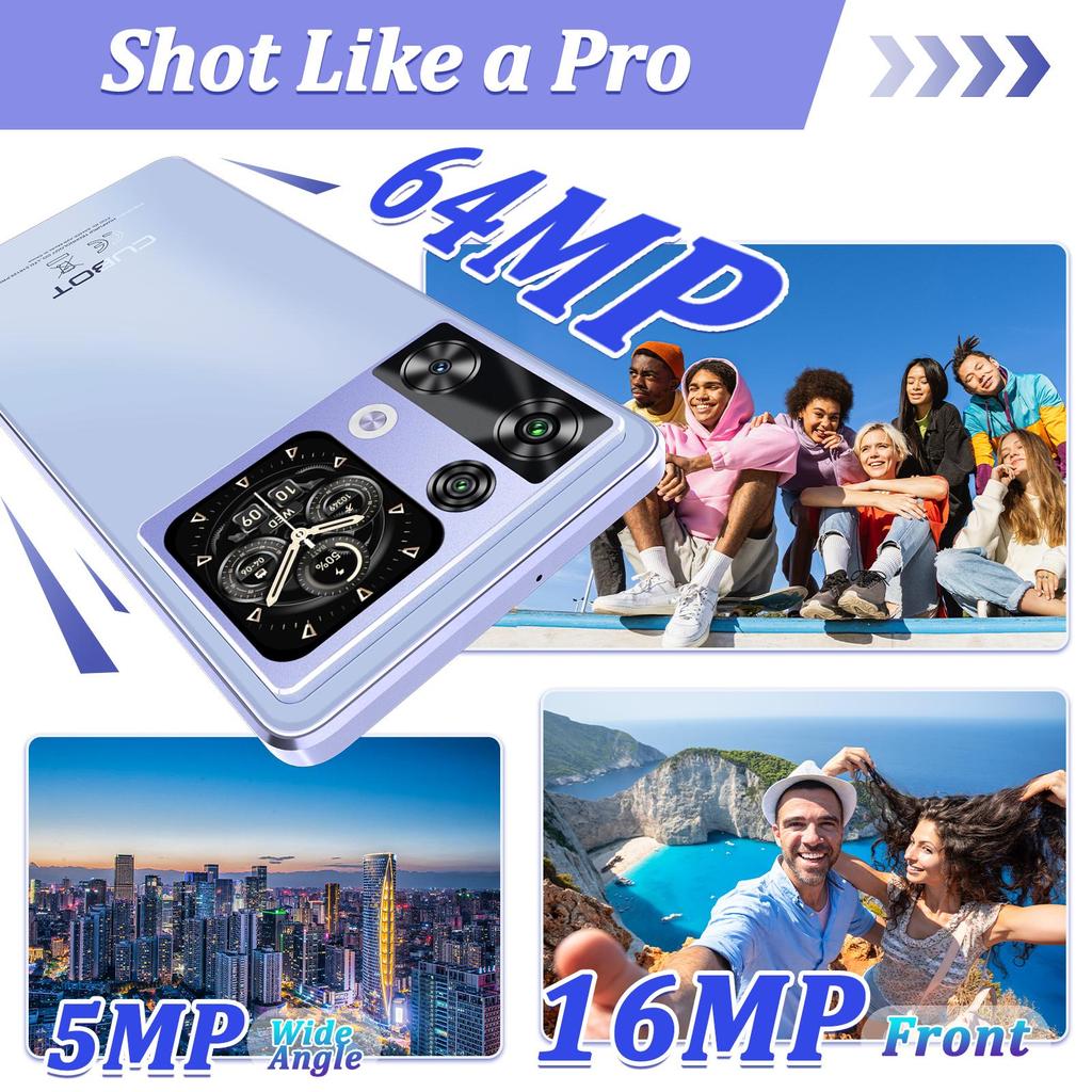 CUBOT P90 Smartphone Android 15, 24GB RAM+256GB ROM, 6.88" HD+ 120Hz Display, 1.72" Rear Touch Screen, 64MP+16MP, 5100mAh, NFC/Face ID/Fingerprint