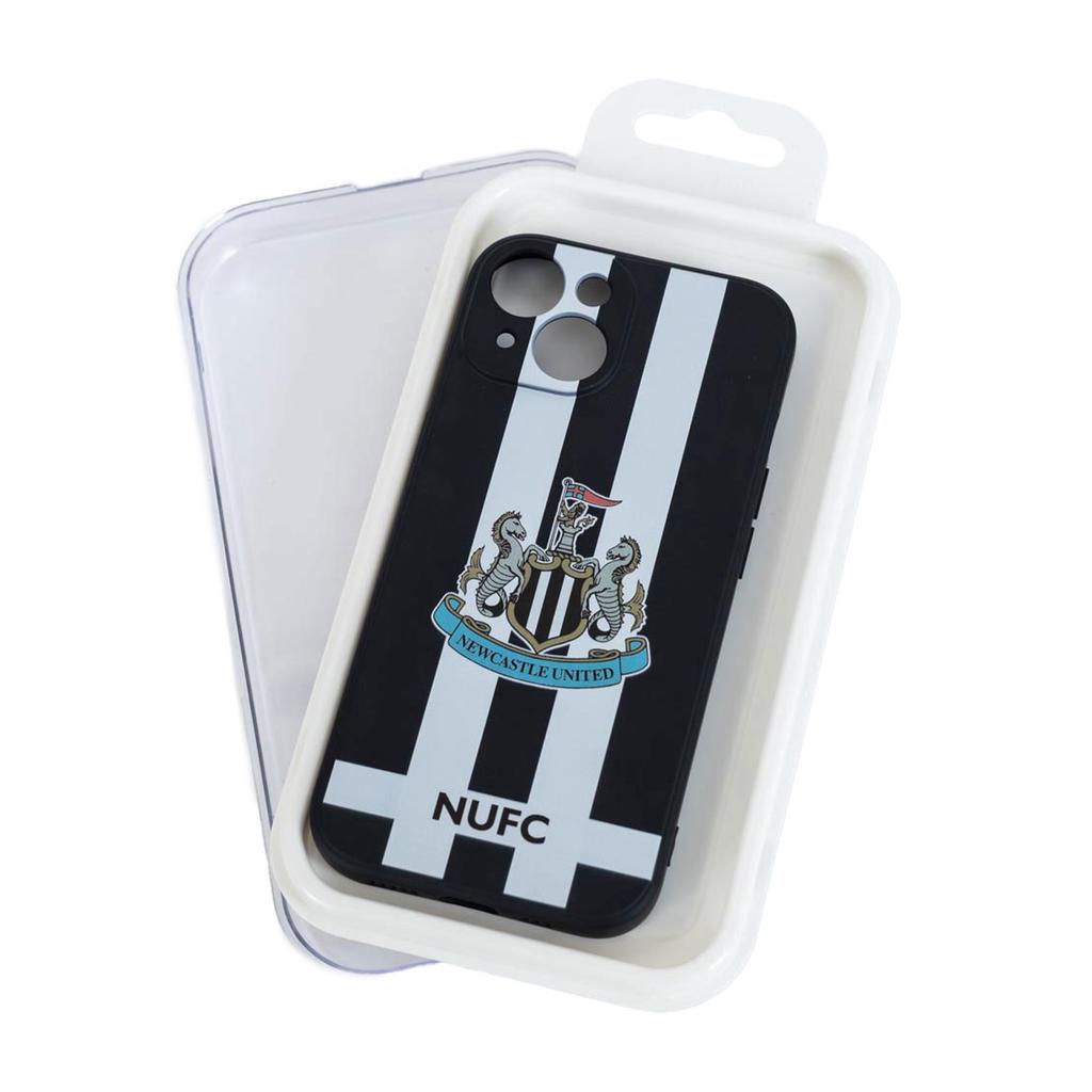 Newcastle United FC iPhone 15 Compatible Silicone Striped Phone Case