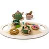 Wooden Tea Set for Little Girls Play Food Pretend Play Kitchen Accessories for 3-5 Years Old Girls and Boys Tea Time Party Toys