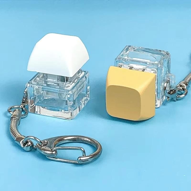 1 ADET Anahtar Anahtarlık Mil Test Cihazı Mekanik Klavye Fidget Düğmesi Parmak Oyuncakları Stres Giderici Yetişkinler İçin Hediyeler