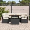 Ensemble de Canapé de Jardin de 7 Pièces avec Coussins en Poly Rattan Noir, Canapé de Jardin 2 Places avec Rangement 3358399