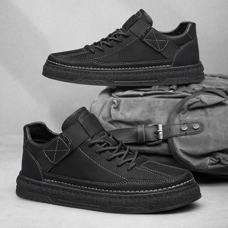 Italian New Men's Genuine Leather Casual Shoes Thick Sole Durable Men's Workwear Shoes Outdoor High Quality Mountaineering Shoes