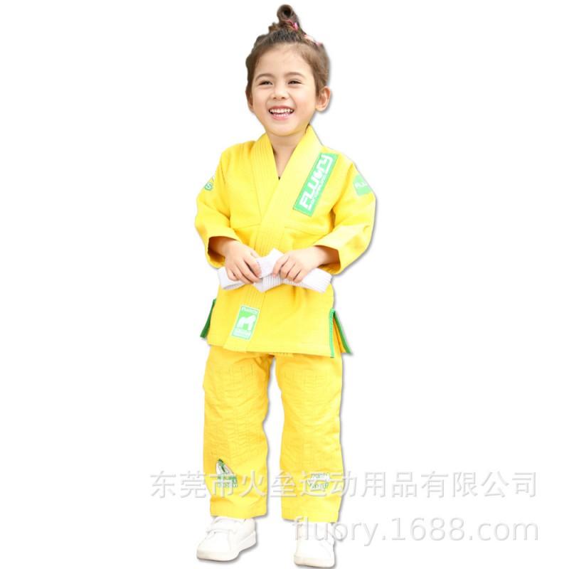 FLUORY Firelap BJJ Gi Girls Cute Embroidered Brazilian Jiu Jitsu Uniform Kids Training Judo Wear