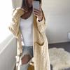Cardigan da Donna Maglione Manica Lunga Aperto Davanti Cardigan Lungo Maglione a Treccia Maglioni Cappotti Giacca Capispalla