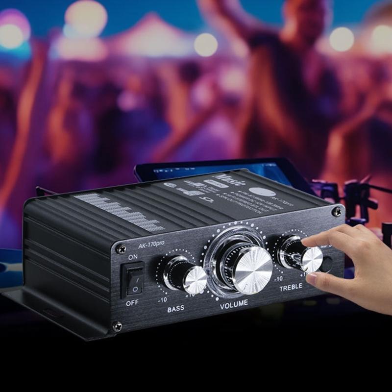 High Fidelitys Bluetooth-compatible Audios Amplifier With 2.0Channel Output Adjustable Basses Trebles Control For Car Home