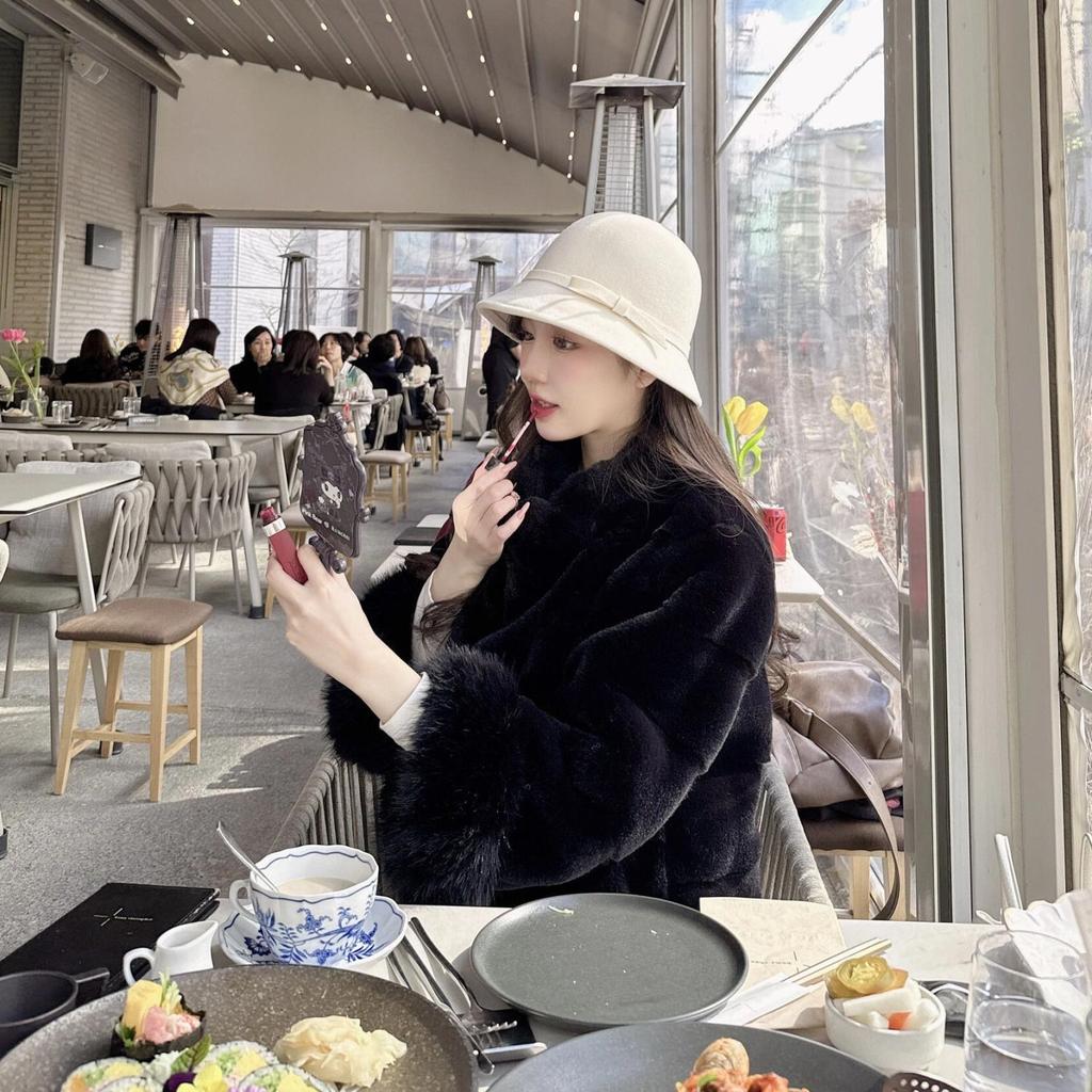 Winter new imitation fox fur jacket temperament socialite woman imitation mink hair small hair short cotton-padded coat