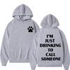 Felpa con cappuccio grafica Sabrina Carpenter I’m Just Drinking To Call Someone Uomo Donna Moda Pullover Felpe