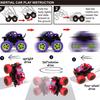 Monster Trucks for Boys, 4 Pack Pull Back Vehicles Cars for Toddlers, 360° Rotation 4 Wheels Drive Durable Friction Cars Powered Push and Go Toys