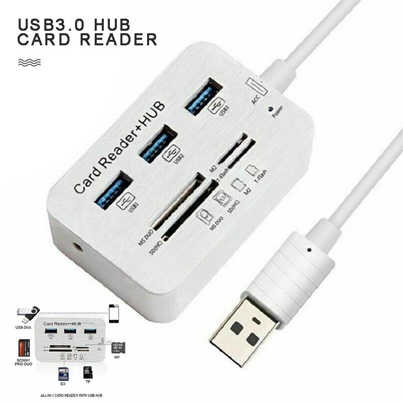 

Алюминиевый 3-портовый концентратор USB 3.0 Lvye MS SD M2 TF, адаптер для чтения карт памяти Multi-In-1