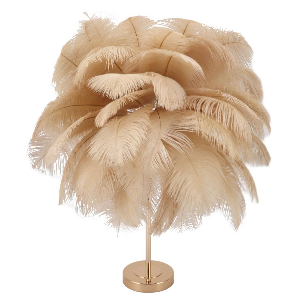 Feather Table Lamp 3 Color Dimmable Touch Switch USB Plug in Romantic Modern Decorative Bedside