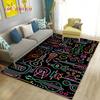 Alfombra grande con notas musicales hermosas en 3D, alfombra para sala de estar, dormitorio, sofá, decoración de cocina, alfombra antideslizante para juegos de niños