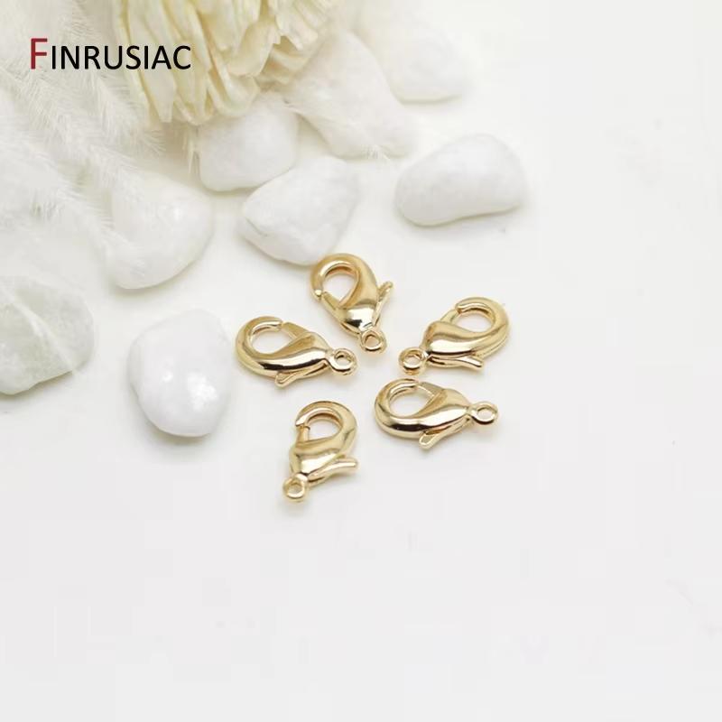 

14k real gold plated brass Lobster clasps for DIY bracelets necklace handmade jewelry making components 10mm