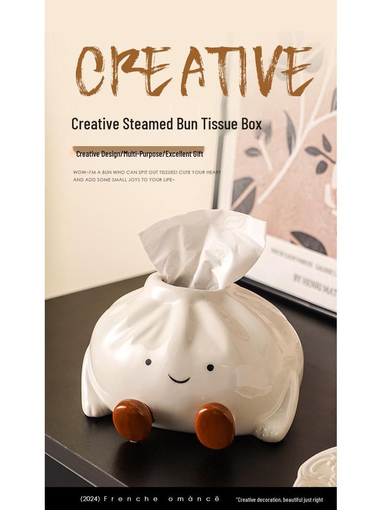 Ice Cream Style Tissue Box Ornament - Luxury High-End Living Room Paper Towel Holder for Coffee Table Decor