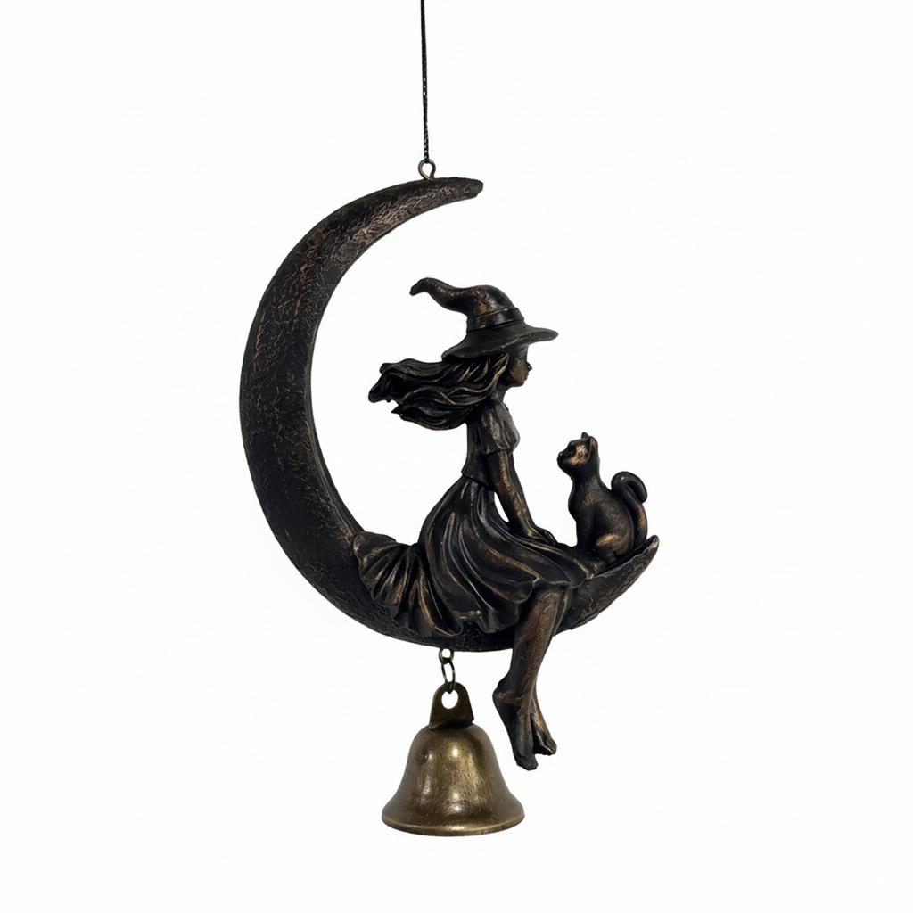 Witch Moon Bell Hanging Decoration for Halloween Gothic Home Decor