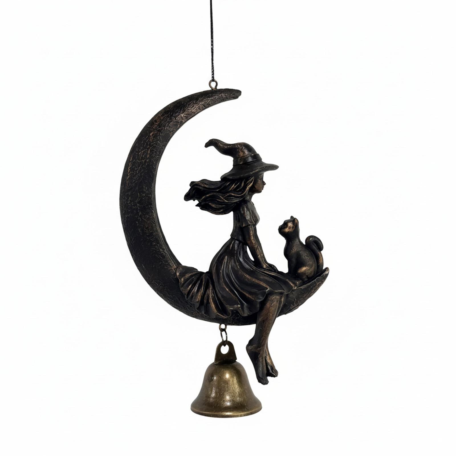 Witch Moon Bell Hanging Decoration for Halloween Gothic Home Decor