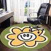 1pc Flower Happy Office Round Area Rug, Under Office Chairs Bedroom Living Room Home Decor, Room Deco, Available In Various Sizes