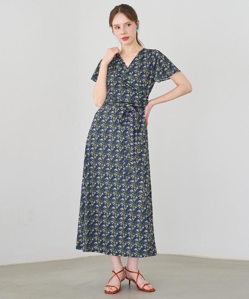 Bonide Mesh Cool Wrap Dress River Flower Black
