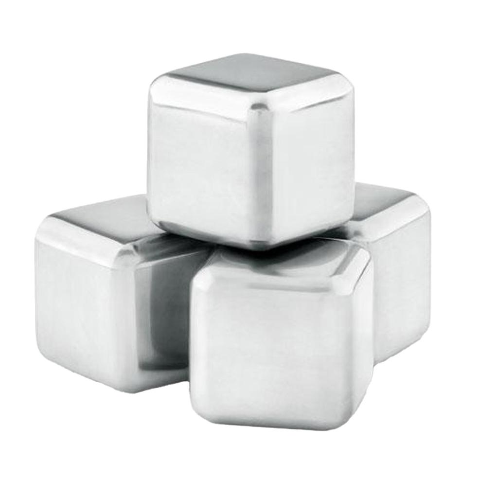 MidOcean Icy Stainless Steel Reusable Ice Cubes (Pack of 4)