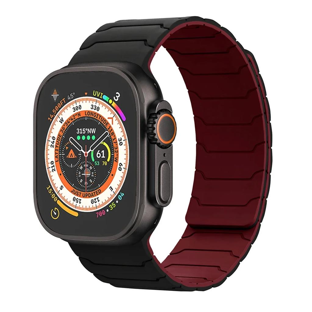 Silicone Magnetic Strap for Apple Watch Band Ultra 3 49mm Series 11 46mm 9/8/7 45 41mm Sport Bracelet IWatch 6 5 4 SE3 44mm 40mm