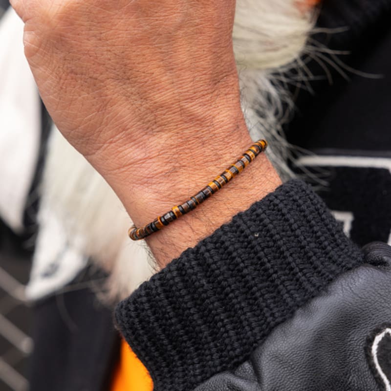 PIG & HEN Brontide 4 Armband - Tigerauge X Schwarz