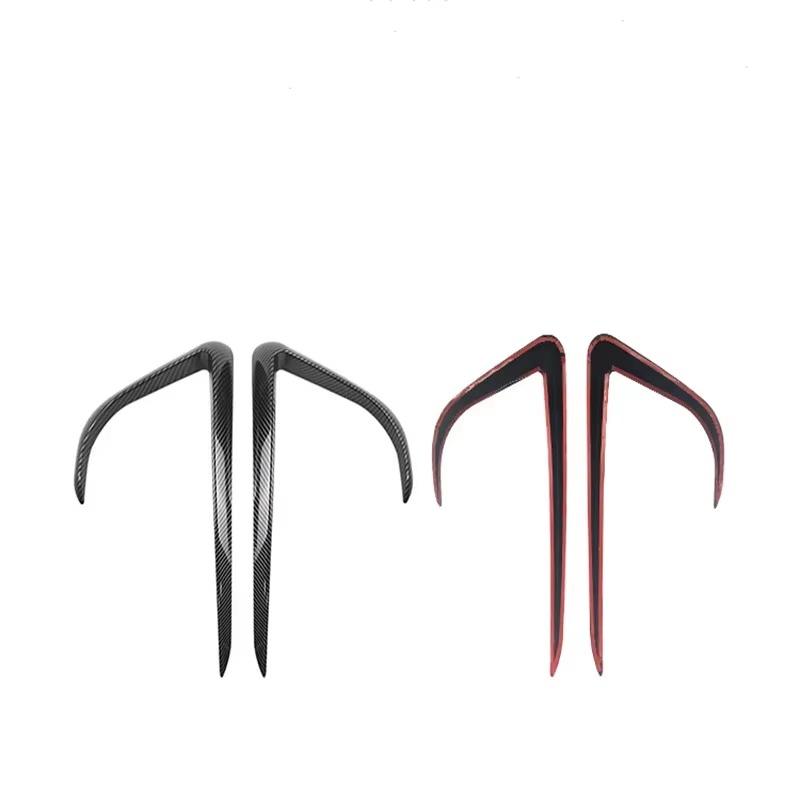 Wind Knife for Tesla Model Y Front Bumper Cover Fog Lamp Eyebrow Spoiler Blade Sticker Trim ABS Car Modification Black 2025-2025