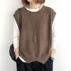 Asymmetrical Vest Women's Outer Layer Layering Solid Color Crew Neck Retro Vest Thin Loose