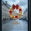 Christmas Tree Elements Wreath Static Window Sticker, Decorative Decals for Glass Doors And Windows, Holiday Scenery Accessories Removable PVC