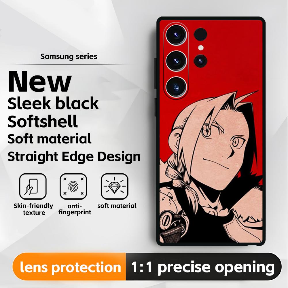 Fullmetal Alchemist Anime Hot Phone Case For Samsung Galaxy S25 S24 S23 S22 S21 S20 Plus Ultra Note20 Soft Black