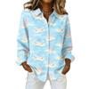 Women's Shirt Hawaii Print Button Up Long Sleeved Casual Regular Shirt With Collar Top