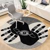 1pc Eyes Hands Office Round Area Rug, Indoor Mat Suitable For Office, Under Office Chairs Bedroom Living Room Home Decor, Room Deco 142