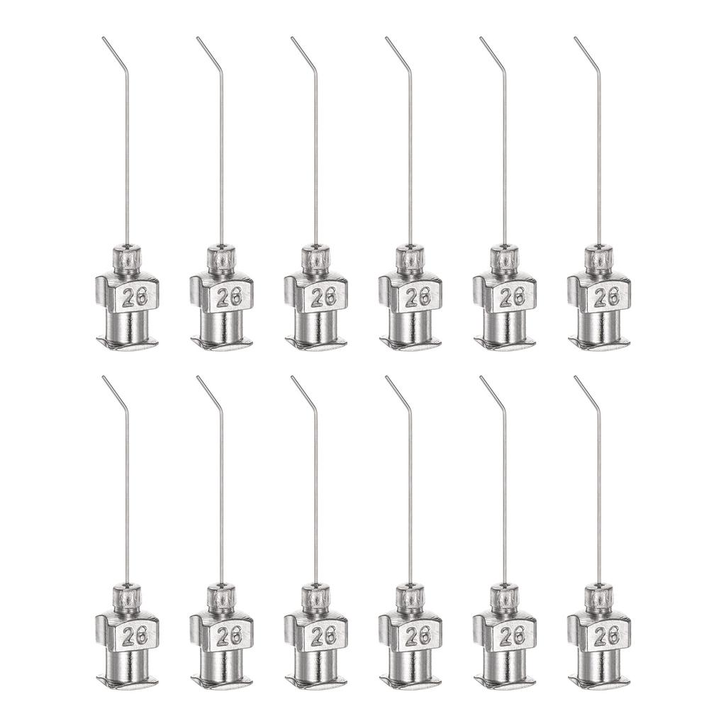 12 Stück Dosiernadeln 14G 15G 16G 17G 18G 19G 20G 22G 24G 25G 26G 28G 30G 32G 34G 1" Stumpfe, gebogene Nadeln mit Luer-Lock
