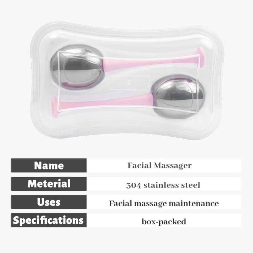 2pcs/set Narrow Pores Stainless Steel Eye Massage Sunlight Repair Face Cryo Ice Globes  Cooling SPA